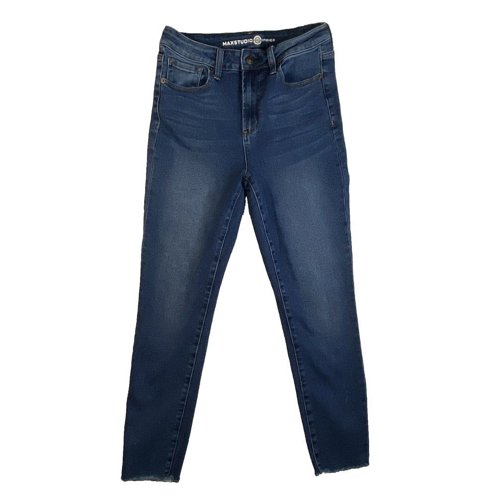 Max Studio Womens Jeans Sz 10 Blue Indigo Dark‎ Wash High Rise Skinny